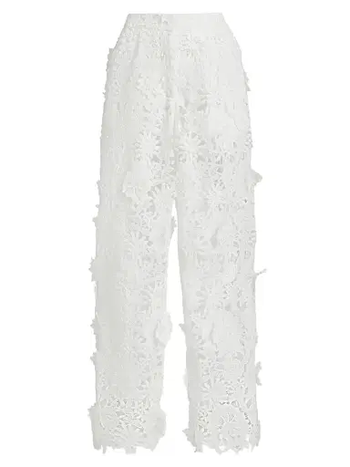 AKNVAS Women's Adrian Floral Lace Pants - White | Thumbnail 1 AKNVAS Women's Adrian Floral Lace Pants - White | Thumbnail 1