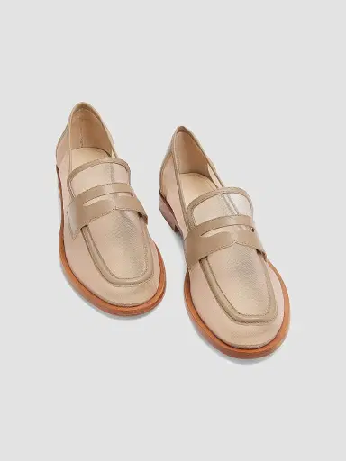 22élevé Women's Mesh Penny Loafers - Beige | Thumbnail 2 22élevé Women's Mesh Penny Loafers - Beige | Thumbnail 2