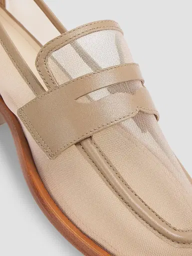 22élevé Women's Mesh Penny Loafers - Beige | Thumbnail 5 22élevé Women's Mesh Penny Loafers - Beige | Thumbnail 5