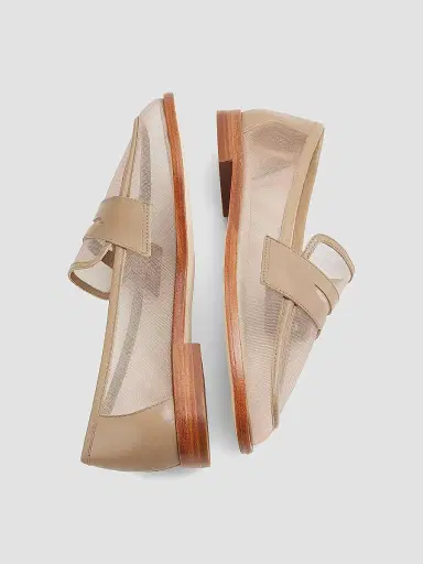 22élevé Women's Mesh Penny Loafers - Beige | Thumbnail 6 22élevé Women's Mesh Penny Loafers - Beige | Thumbnail 6