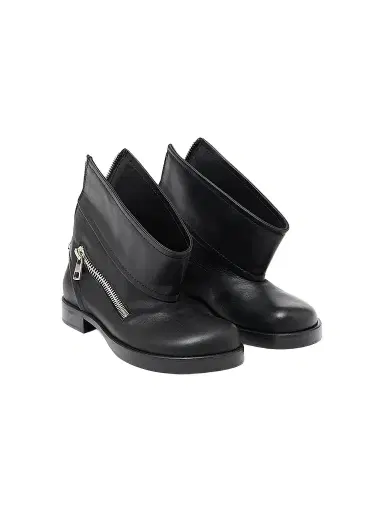 JW Anderson Women's Leather Zip Biker Booties - Black | Thumbnail 1 JW Anderson Women's Leather Zip Biker Booties - Black | Thumbnail 1