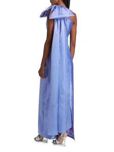 Alexia María Women's Elara Silk-Wool One-Shoulder Column Gown | Thumbnail 5 Alexia María Women's Elara Silk-Wool One-Shoulder Column Gown | Thumbnail 5