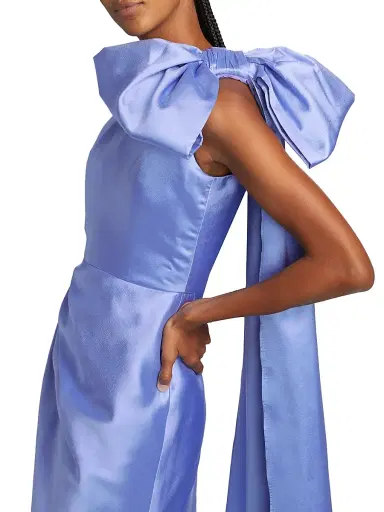 Alexia María Women's Elara Silk-Wool One-Shoulder Column Gown | Thumbnail 6 Alexia María Women's Elara Silk-Wool One-Shoulder Column Gown | Thumbnail 6