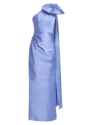 Alexia María Women's Elara Silk-Wool One-Shoulder Column Gown | Thumbnail 1 Alexia María Women's Elara Silk-Wool One-Shoulder Column Gown | Thumbnail 1