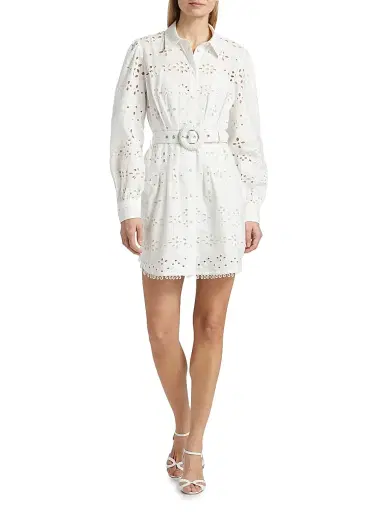 Hemant & Nandita Women's Adya Buckle Shirt Minidress - Off White | Thumbnail 2 Hemant & Nandita Women's Adya Buckle Shirt Minidress - Off White | Thumbnail 2