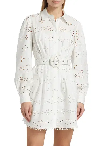 Hemant & Nandita Women's Adya Buckle Shirt Minidress - Off White | Thumbnail 3 Hemant & Nandita Women's Adya Buckle Shirt Minidress - Off White | Thumbnail 3
