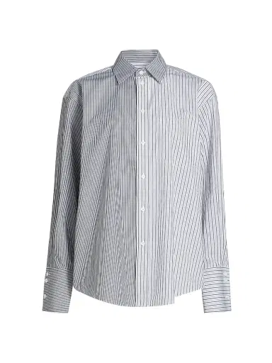 Ronny Kobo Women's Harly Striped Cotton Button-Front Shirt - Charcoal | Thumbnail 1 Ronny Kobo Women's Harly Striped Cotton Button-Front Shirt - Charcoal | Thumbnail 1