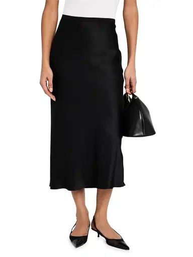ANINE BING Women's Bar Silk Bias-Cut Skirt - Black | Thumbnail 3 ANINE BING Women's Bar Silk Bias-Cut Skirt - Black | Thumbnail 3