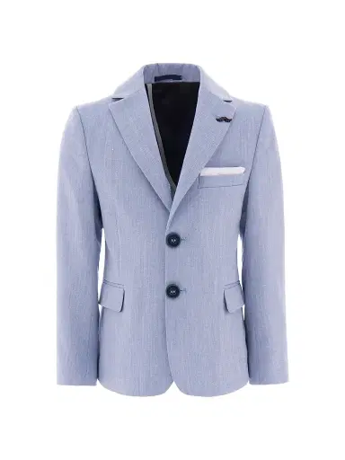 Moustache Little Boy's & Boy's Peak Lapel Blazer - Blue | Thumbnail 1 Moustache Little Boy's & Boy's Peak Lapel Blazer - Blue | Thumbnail 1