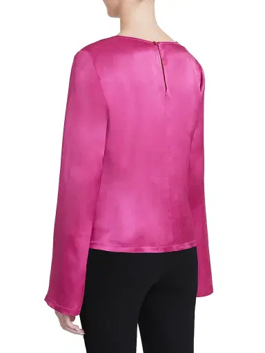 Santorelli Women's Fabi Satin Ruched Top - Fuchsia | Thumbnail 4 Santorelli Women's Fabi Satin Ruched Top - Fuchsia | Thumbnail 4