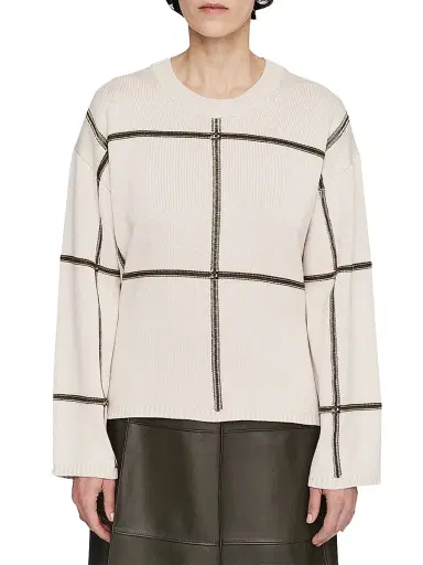 Joseph Women's Silk-Blend Intarsia Sweater - Cream | Thumbnail 3 Joseph Women's Silk-Blend Intarsia Sweater - Cream | Thumbnail 3