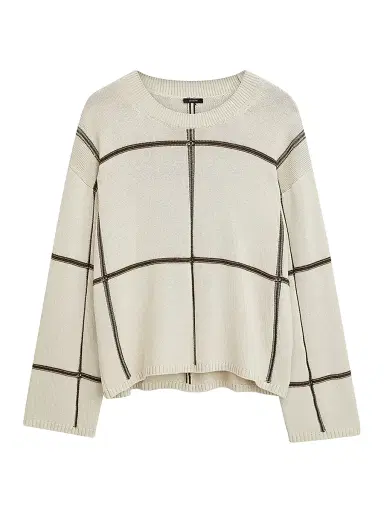 Joseph Women's Silk-Blend Intarsia Sweater - Cream | Thumbnail 1 Joseph Women's Silk-Blend Intarsia Sweater - Cream | Thumbnail 1