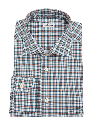 Kiton Men's Men's Cotton Plaid Classic-Fit Dress Shirt | Thumbnail 1 Kiton Men's Men's Cotton Plaid Classic-Fit Dress Shirt | Thumbnail 1