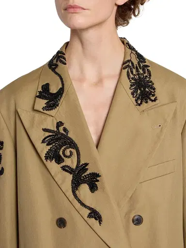 Dries Van Noten Women's Bosea Embroidered Twill Double-Breasted Jacket | Thumbnail 6 Dries Van Noten Women's Bosea Embroidered Twill Double-Breasted Jacket | Thumbnail 6