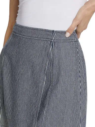 ATM Anthony Thomas Melillo Women's Striped Wrap-Front Miniskirt - Naval Blue Combo | Thumbnail 6 ATM Anthony Thomas Melillo Women's Striped Wrap-Front Miniskirt - Naval Blue Combo | Thumbnail 6