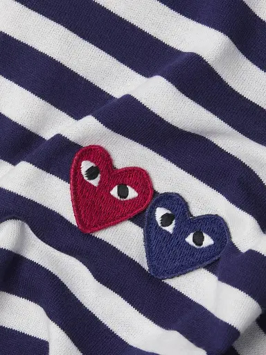 Comme des Garçons PLAY Men's Two Hearts Cotton T-Shirt - Navy | Thumbnail 6 Comme des Garçons PLAY Men's Two Hearts Cotton T-Shirt - Navy | Thumbnail 6