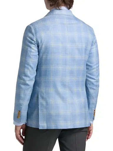 Sartorio Napoli Men's Plaid Wool-Blend Sport Coat - Light Blue - Size 40 | Thumbnail 5 Sartorio Napoli Men's Plaid Wool-Blend Sport Coat - Light Blue - Size 40 | Thumbnail 5