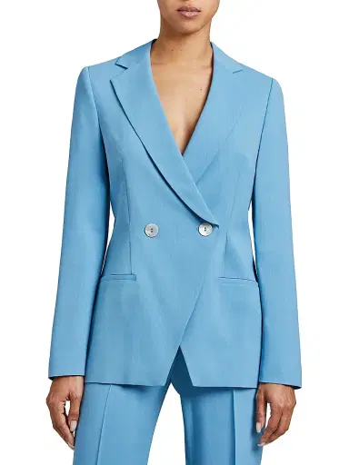 Santorelli Women's Rowan Double-Breasted Blazer - Cornflower | Thumbnail 2 Santorelli Women's Rowan Double-Breasted Blazer - Cornflower | Thumbnail 2