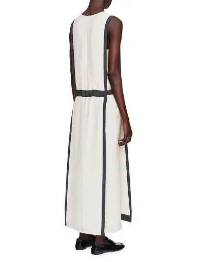 Joseph Women's Muguet Silk Crepe Shift Midi-Dress - White Grey | Thumbnail 3 Joseph Women's Muguet Silk Crepe Shift Midi-Dress - White Grey | Thumbnail 3