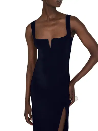 Galvan London Women's Freya Sleeveless Square-Neck Maxi Dress - Midnight | Thumbnail 4 Galvan London Women's Freya Sleeveless Square-Neck Maxi Dress - Midnight | Thumbnail 4