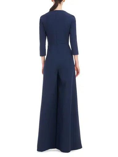 Kay Unger Women's Macie Wide-Leg Jumpsuit - Dark Midnight | Thumbnail 4 Kay Unger Women's Macie Wide-Leg Jumpsuit - Dark Midnight | Thumbnail 4