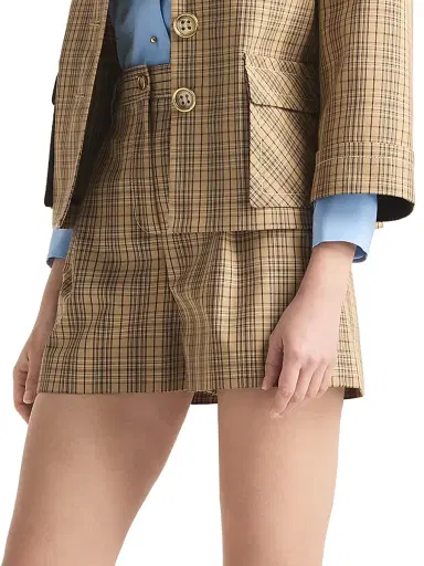 St. John Women's Collection Line Technical Plaid Shorts | Thumbnail 4 St. John Women's Collection Line Technical Plaid Shorts | Thumbnail 4