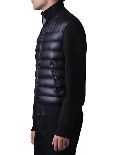 Mackage Men's Collin Mixed-Media Bomber Jacket - Black | Thumbnail 4 Mackage Men's Collin Mixed-Media Bomber Jacket - Black | Thumbnail 4