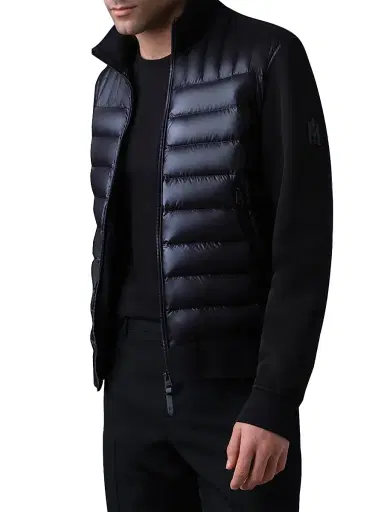 Mackage Men's Collin Mixed-Media Bomber Jacket - Black | Thumbnail 6 Mackage Men's Collin Mixed-Media Bomber Jacket - Black | Thumbnail 6