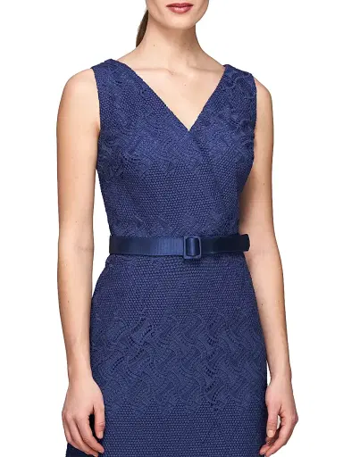 Kay Unger Women's Hendrix Belted Lace Column Gown - Midnight | Thumbnail 5 Kay Unger Women's Hendrix Belted Lace Column Gown - Midnight | Thumbnail 5