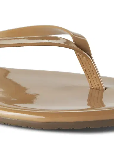 TKEES Women's Foundations Gloss Patent Leather Flip Flops - Coco Butter - Size 6 | Thumbnail 6 TKEES Women's Foundations Gloss Patent Leather Flip Flops - Coco Butter - Size 6 | Thumbnail 6