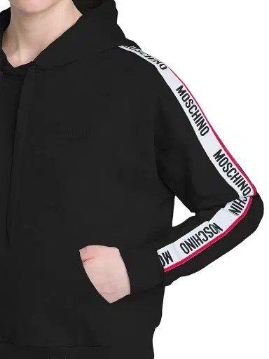 MOSCHINO Women's Stretch-Cotton Knit Hoodie | Thumbnail 4 MOSCHINO Women's Stretch-Cotton Knit Hoodie | Thumbnail 4