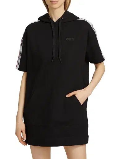 MOSCHINO Women's Mos Under Donna-Velmar Hooded Minidress - Black | Thumbnail 3 MOSCHINO Women's Mos Under Donna-Velmar Hooded Minidress - Black | Thumbnail 3