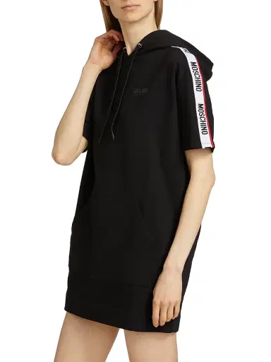 MOSCHINO Women's Mos Under Donna-Velmar Hooded Minidress - Black | Thumbnail 4 MOSCHINO Women's Mos Under Donna-Velmar Hooded Minidress - Black | Thumbnail 4