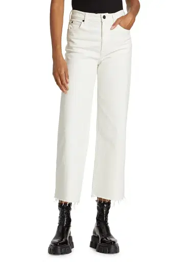 SLVRLAKE Women's Grace High-Rise Stretch Wide-Leg Crop Jeans - White - Size 28 | Thumbnail 3 SLVRLAKE Women's Grace High-Rise Stretch Wide-Leg Crop Jeans - White - Size 28 | Thumbnail 3