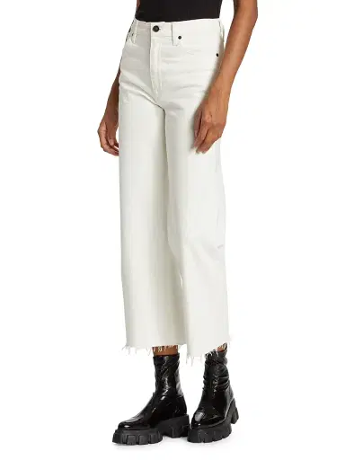 SLVRLAKE Women's Grace High-Rise Stretch Wide-Leg Crop Jeans - White - Size 28 | Thumbnail 4 SLVRLAKE Women's Grace High-Rise Stretch Wide-Leg Crop Jeans - White - Size 28 | Thumbnail 4