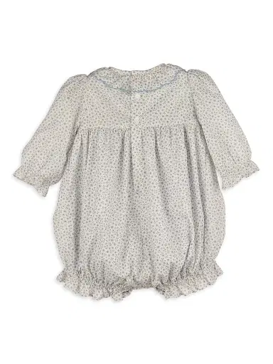 Luli & Me Baby Girl's Floral Cotton Bubble Romper - Blue 24 Months | Thumbnail 2 Luli & Me Baby Girl's Floral Cotton Bubble Romper - Blue 24 Months | Thumbnail 2