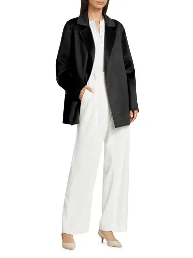 Mercer Collective Women's Kate Open-Front Wool Coat - Black | Thumbnail 2 Mercer Collective Women's Kate Open-Front Wool Coat - Black | Thumbnail 2