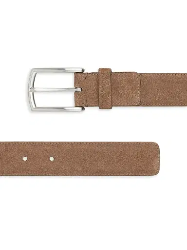 Zegna Men's Suede Belt - Beige | Thumbnail 2 Zegna Men's Suede Belt - Beige | Thumbnail 2