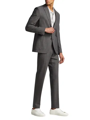 Saks Fifth Avenue Men's Slim-Fit Wool Single-Breasted Suit - Gunmetal - Size 50 | Thumbnail 4 Saks Fifth Avenue Men's Slim-Fit Wool Single-Breasted Suit - Gunmetal - Size 50 | Thumbnail 4