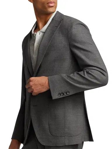 Saks Fifth Avenue Men's Slim-Fit Wool Single-Breasted Suit - Gunmetal - Size 50 | Thumbnail 6 Saks Fifth Avenue Men's Slim-Fit Wool Single-Breasted Suit - Gunmetal - Size 50 | Thumbnail 6