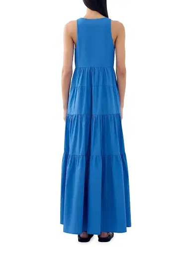 Bird & Knoll Women's Poet Tiered Maxi Dress - French Blue | Thumbnail 5 Bird & Knoll Women's Poet Tiered Maxi Dress - French Blue | Thumbnail 5
