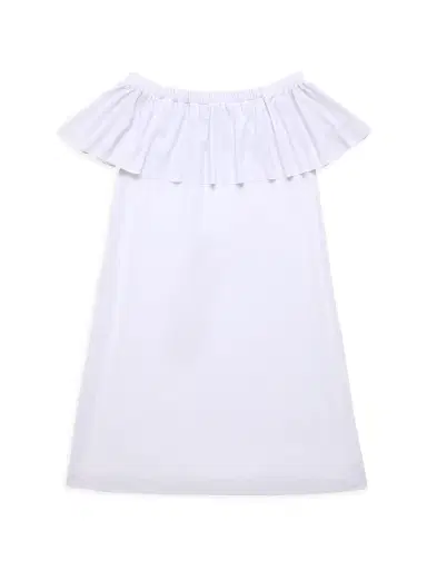 Un Deux Trois Girl's Ruffled Off-The-Shoulder Dress - Navy | Thumbnail 2 Un Deux Trois Girl's Ruffled Off-The-Shoulder Dress - Navy | Thumbnail 2