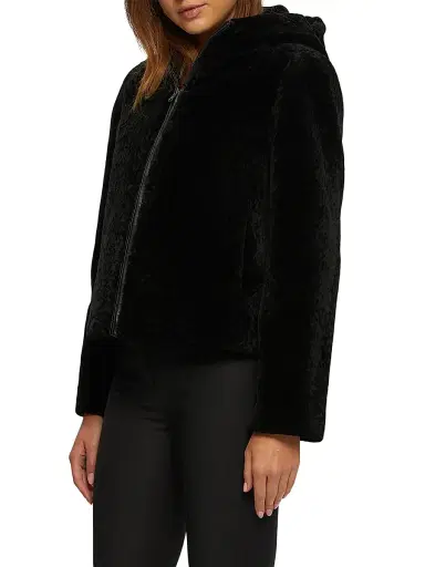 Gorski Women's Shearling Lamb Parka Reversible to Taffeta - Black - Size Large | Thumbnail 3 Gorski Women's Shearling Lamb Parka Reversible to Taffeta - Black - Size Large | Thumbnail 3