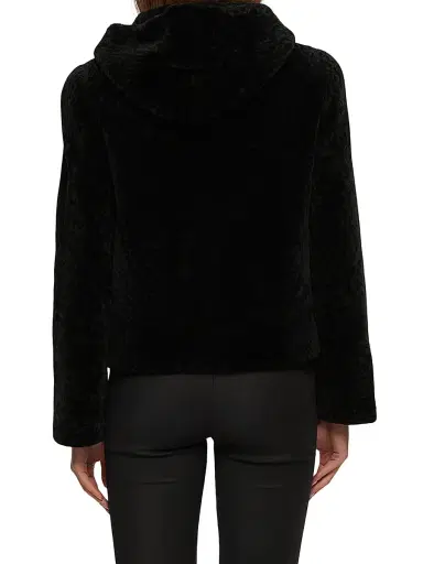 Gorski Women's Shearling Lamb Parka Reversible to Taffeta - Black - Size Large | Thumbnail 4 Gorski Women's Shearling Lamb Parka Reversible to Taffeta - Black - Size Large | Thumbnail 4