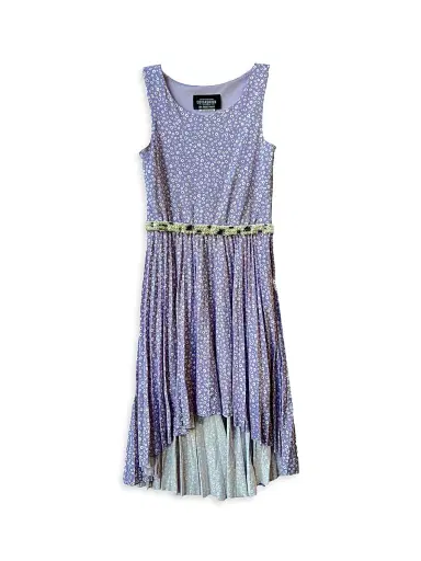 Un Deux Trois Girl's Floral High-Low Dress - Lilac | Thumbnail 1 Un Deux Trois Girl's Floral High-Low Dress - Lilac | Thumbnail 1