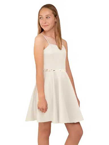 Un Deux Trois Girl's Fit-&-Flare Satin Dress - Lilsat | Thumbnail 2 Un Deux Trois Girl's Fit-&-Flare Satin Dress - Lilsat | Thumbnail 2