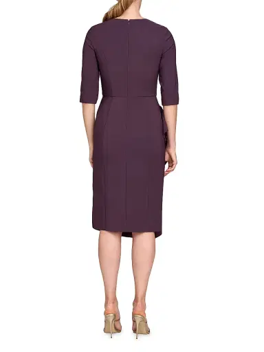 Kay Unger Women's Esther Stretch Crêpe Cocktail Dress - Fig | Thumbnail 4 Kay Unger Women's Esther Stretch Crêpe Cocktail Dress - Fig | Thumbnail 4