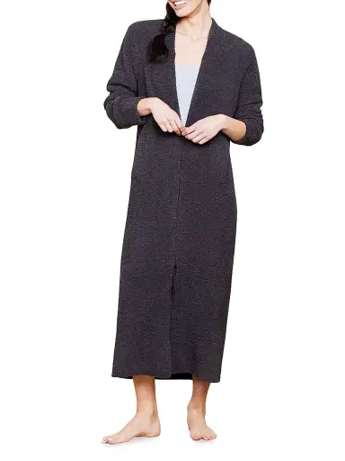 Barefoot Dreams Women's Cozychic Full Zip V-Neck Lounger - Carbon - Size XXS | Thumbnail 3 Barefoot Dreams Women's Cozychic Full Zip V-Neck Lounger - Carbon - Size XXS | Thumbnail 3