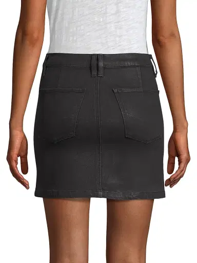 Hudson Jeans Women's Zippered Asymmetrical Moto Skirt - Black Wax | Thumbnail 5 Hudson Jeans Women's Zippered Asymmetrical Moto Skirt - Black Wax | Thumbnail 5