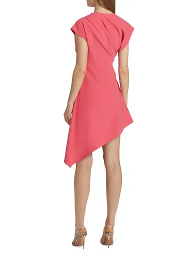 Halston Women's Jolie Crêpe Asymmetric Dress - Guava - Size 0 | Thumbnail 5 Halston Women's Jolie Crêpe Asymmetric Dress - Guava - Size 0 | Thumbnail 5